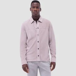 Perforated Suede Shirt Jacket