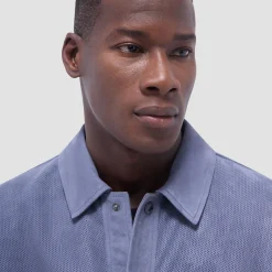 Perforated Suede Shirt Jacket