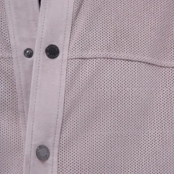 Perforated Suede Shirt Jacket