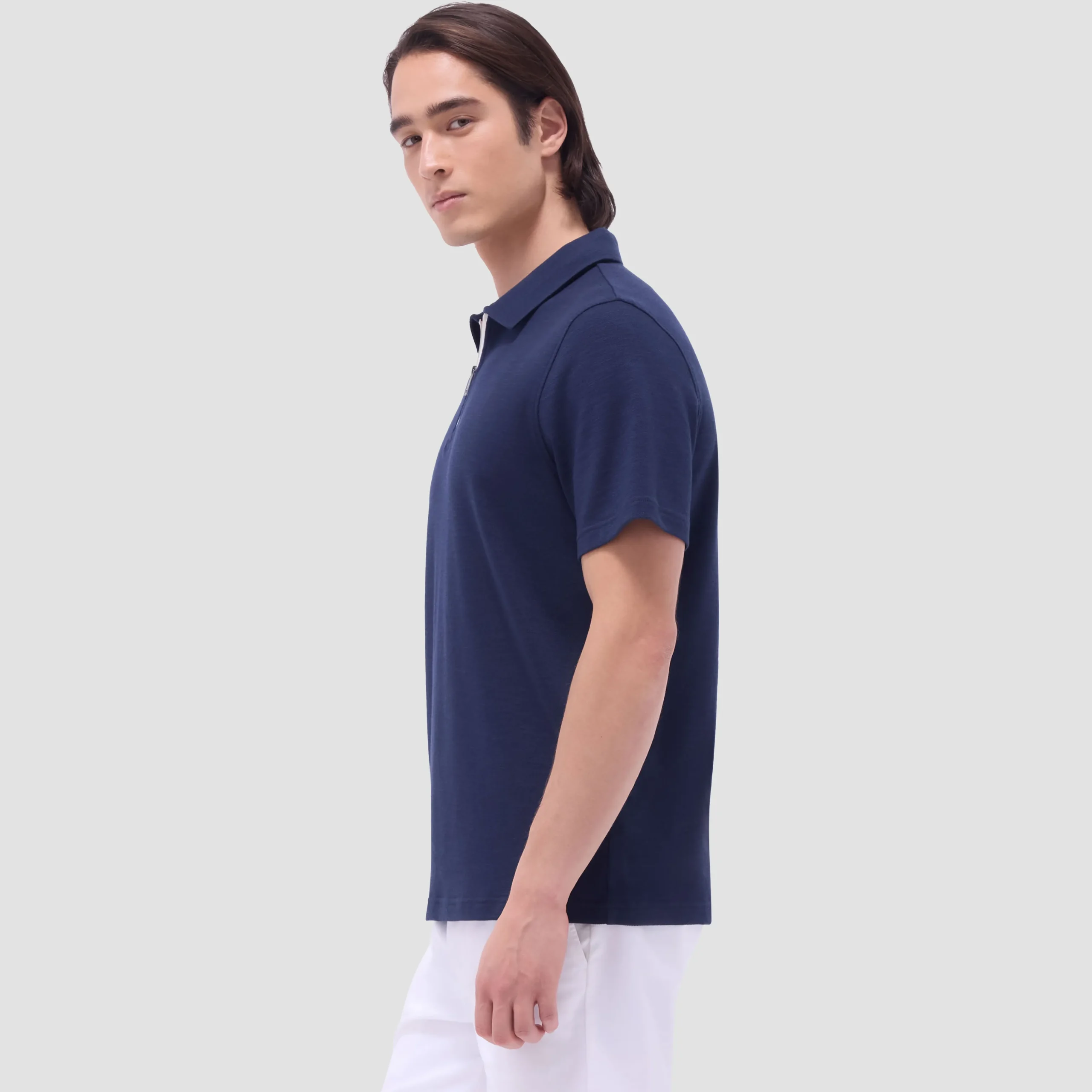 Performance Heather Quarter-Zip Polo Shirt