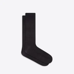 Raised Rib Stripe Mid-Calf Socks