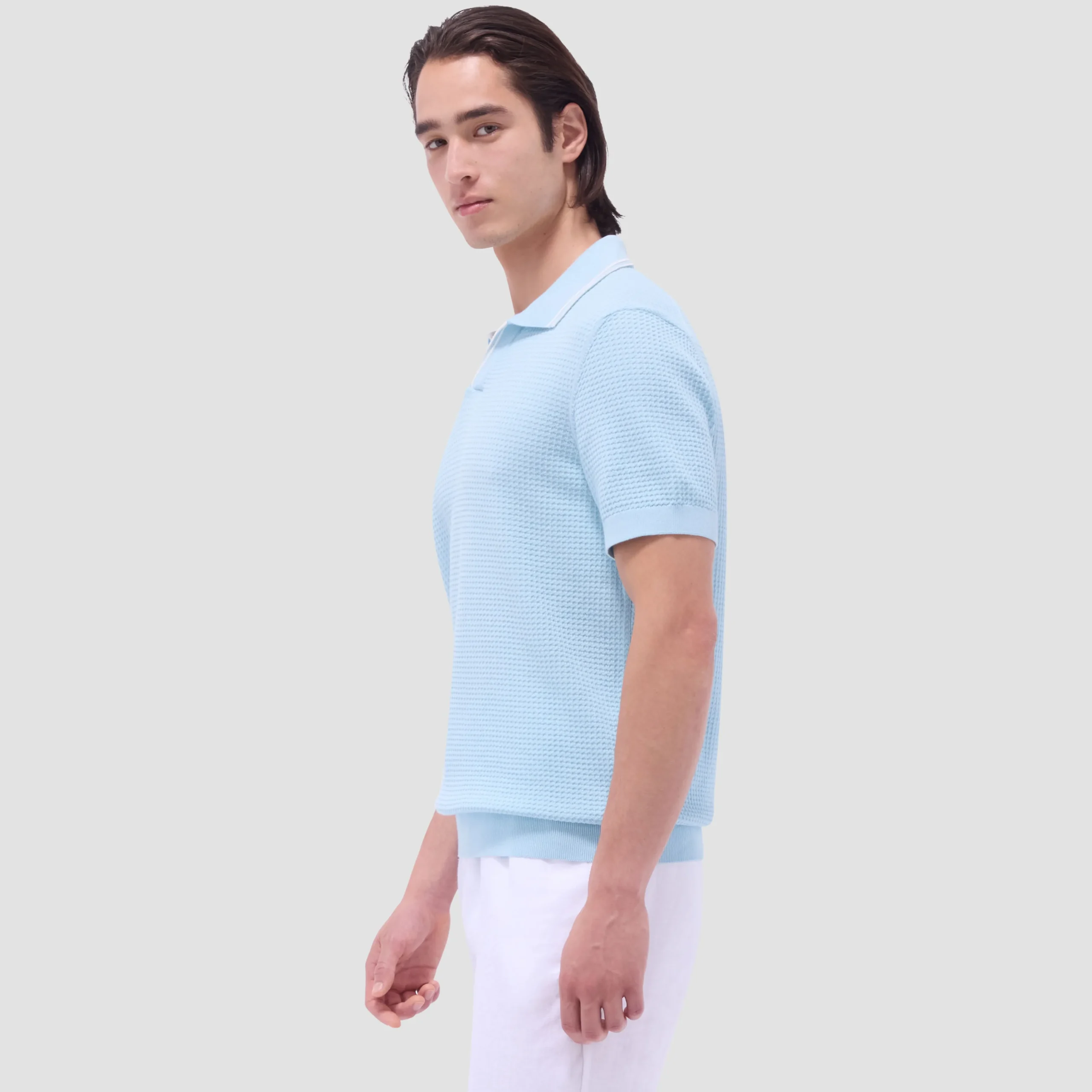 Seed Rib Short Sleeve Johnny Sweater