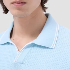 Seed Rib Short Sleeve Johnny Sweater