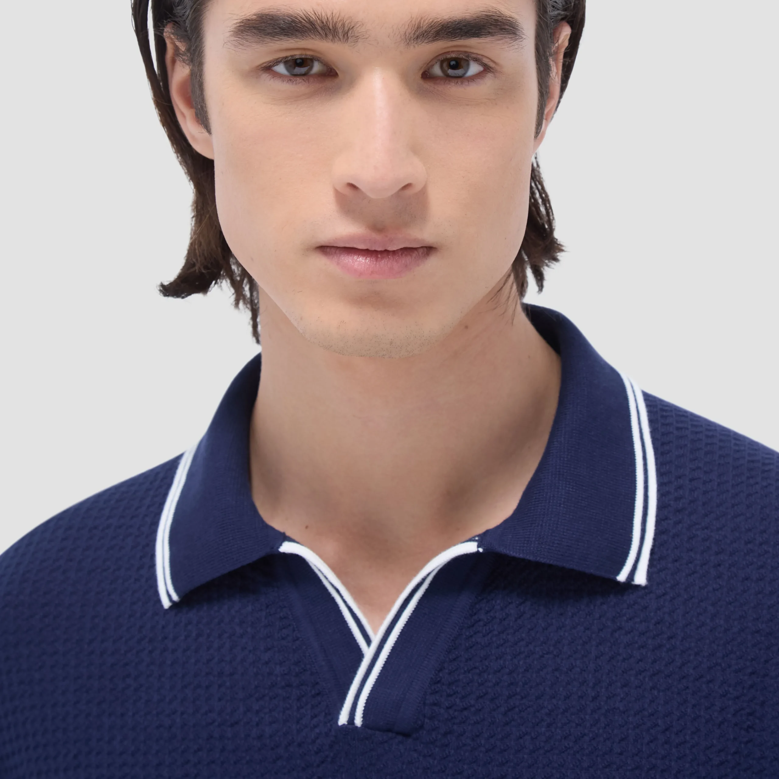 Seed Rib Short Sleeve Johnny Sweater