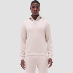 Soft Touch Solid Quarter-Zip Pullover With Hood