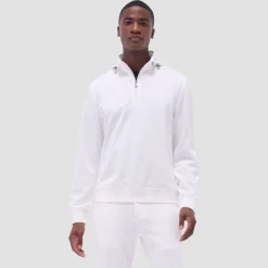 Soft Touch Solid Quarter-Zip Pullover With Hood