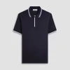 Solid Quarter-Zip Polo Shirt