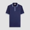 Solid Quarter-Zip Polo Shirt