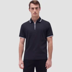 Solid Quarter-Zip Polo Shirt