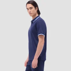 Solid Quarter-Zip Polo Shirt