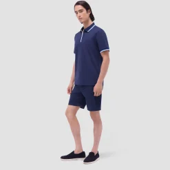 Solid Quarter-Zip Polo Shirt