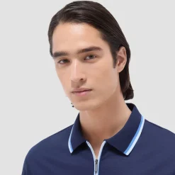 Solid Quarter-Zip Polo Shirt