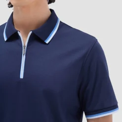 Solid Quarter-Zip Polo Shirt
