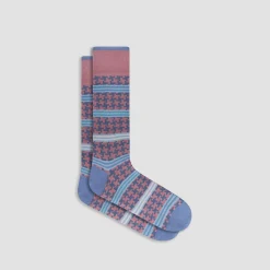 Striped Hound's Tooth Mid-Calf Socks