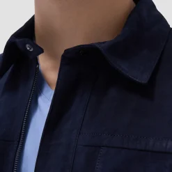 Suede Hybrid Bomber Jacket