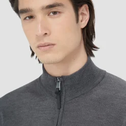 Super Merino Mock Neck Full Zip Sweater