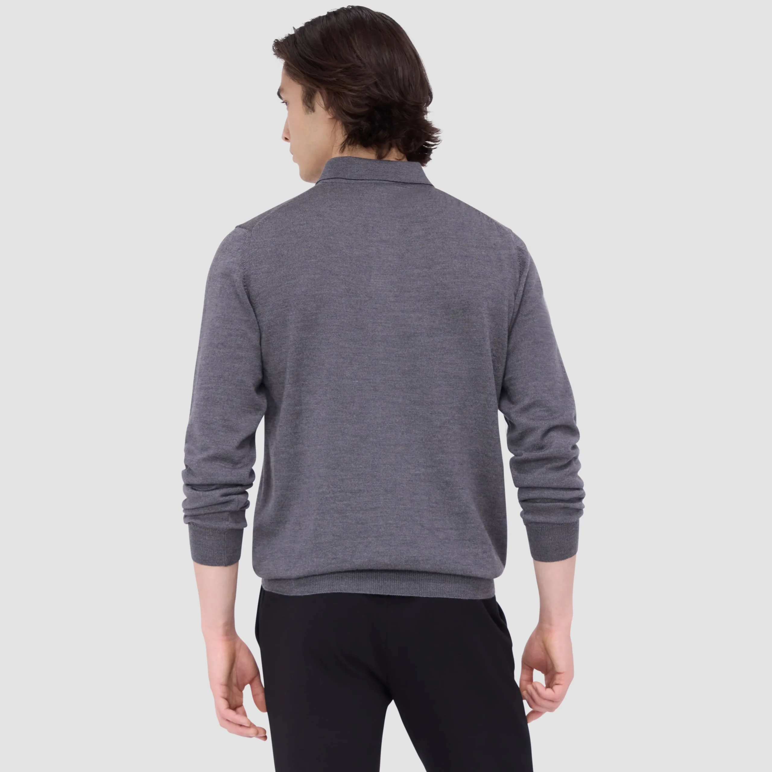Super Merino Solid Polo Sweater