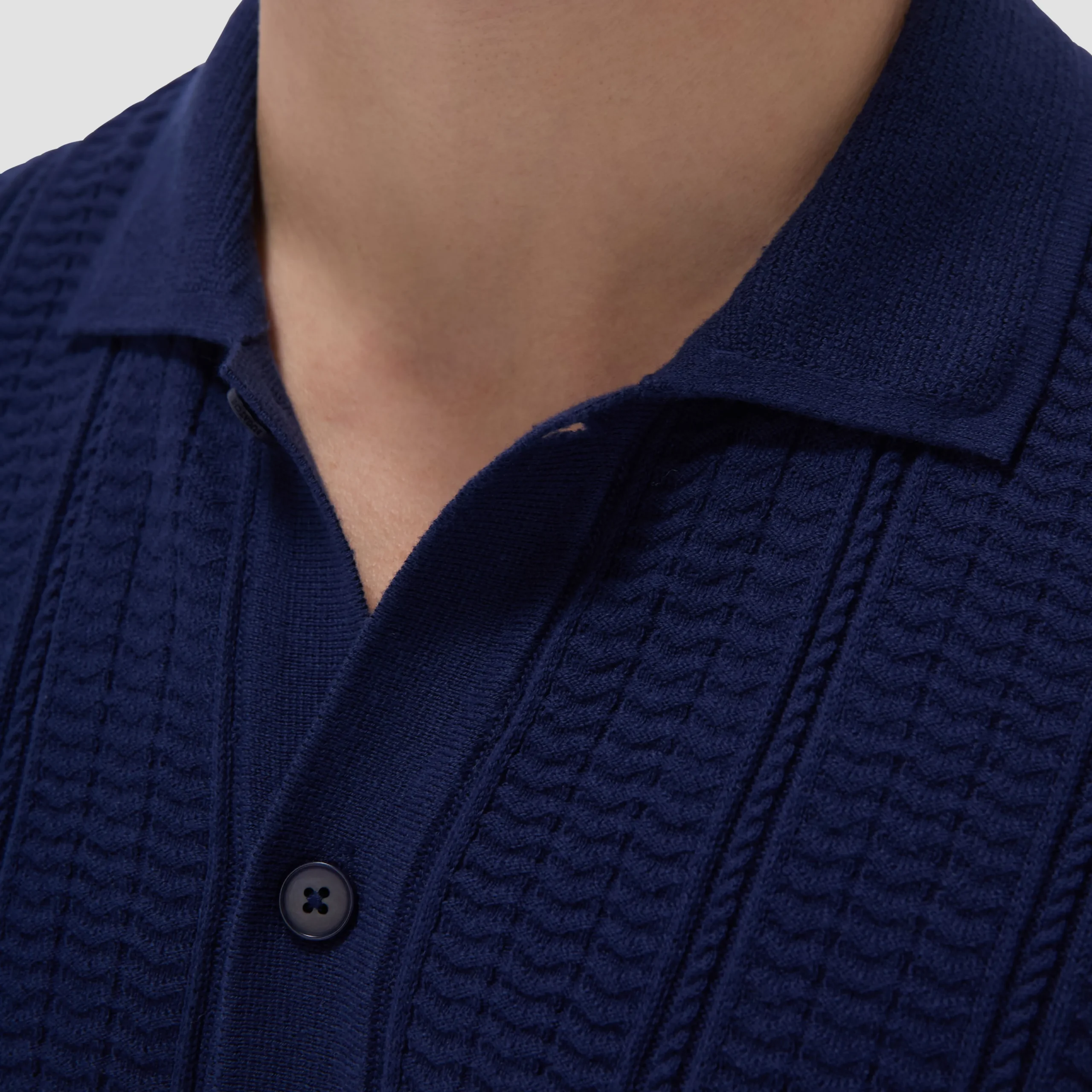 Textured Chevron Short Sleeve Knit Shirt