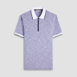 Textured Quarter-Zip Polo Shirt