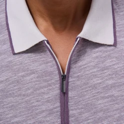 Textured Quarter-Zip Polo Shirt