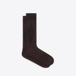 Tonal Argyle Mid-Calf Socks