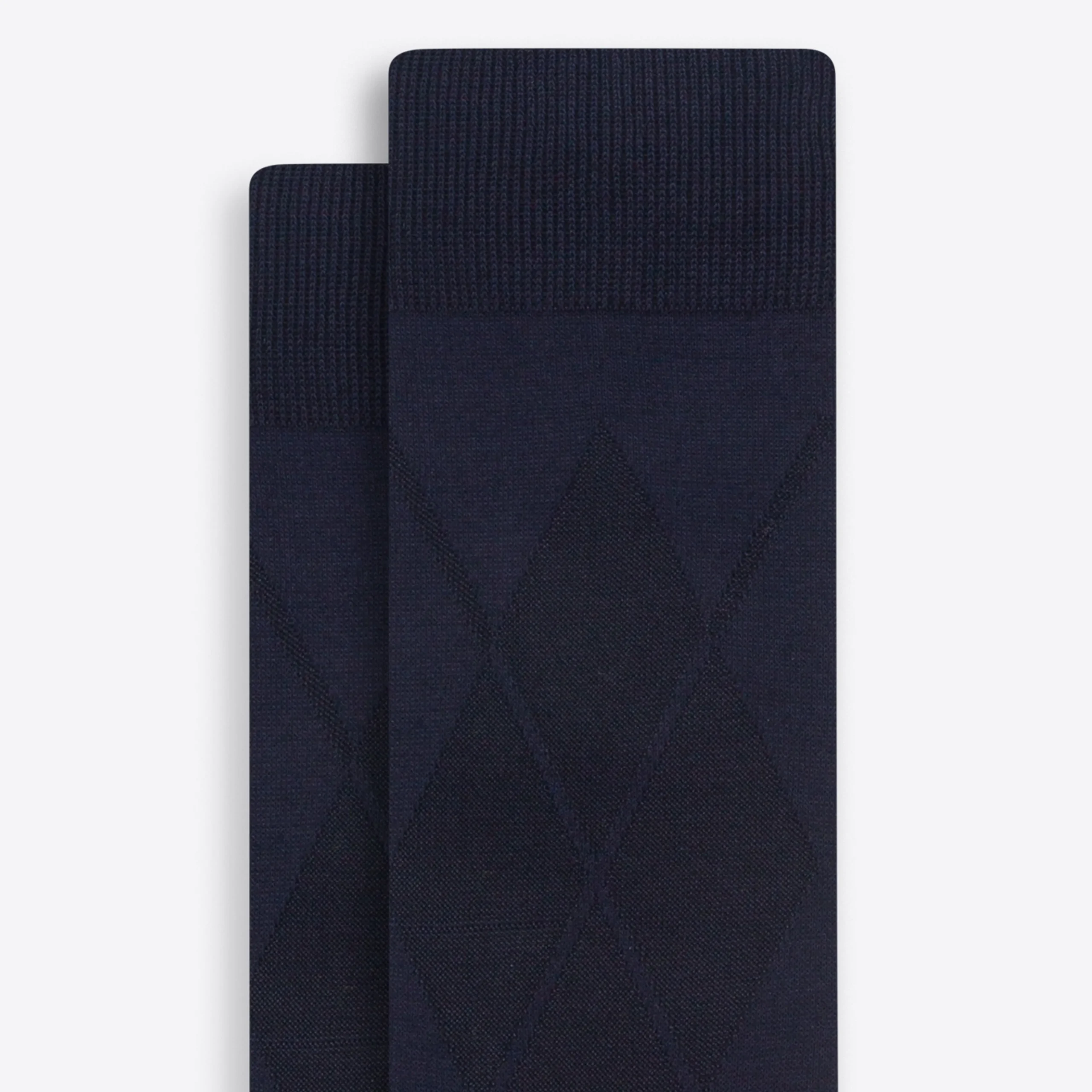 Tonal Argyle Mid-Calf Socks