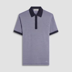 Two-Tone Bird's Eye Polo Shirt