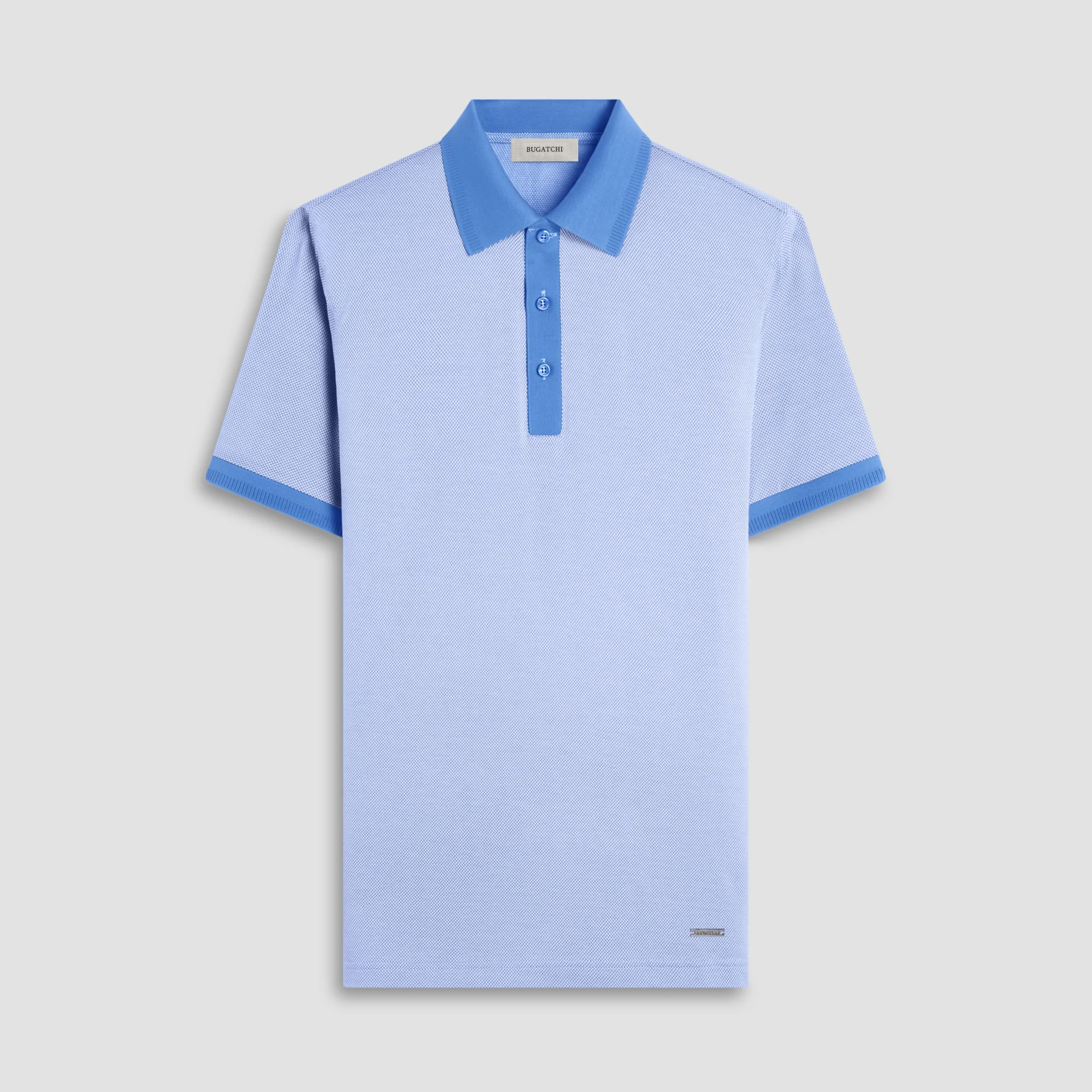Two-Tone Bird's Eye Polo Shirt
