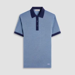 Two-Tone Bird's Eye Polo Shirt