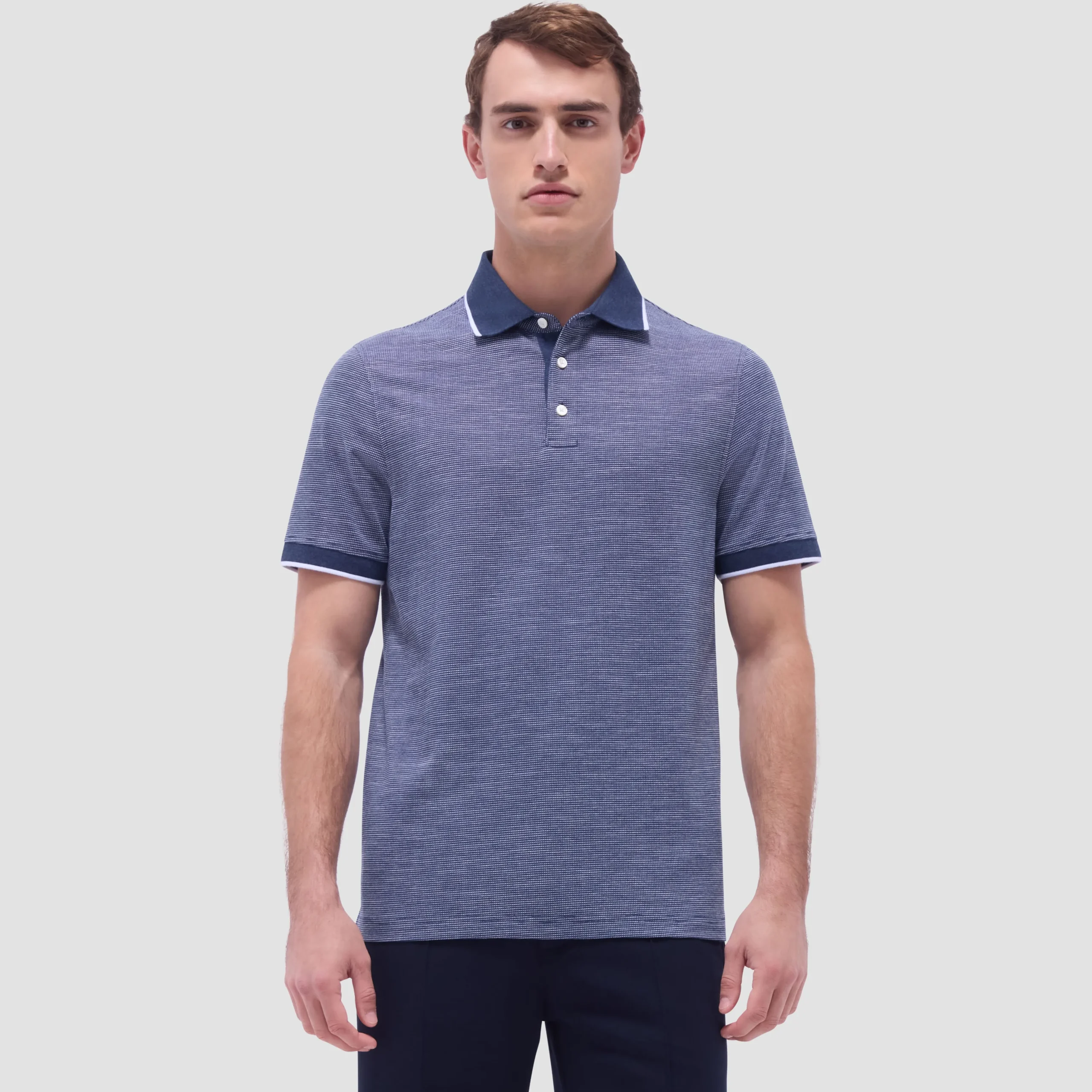 Two-Tone Bird's Eye Polo Shirt