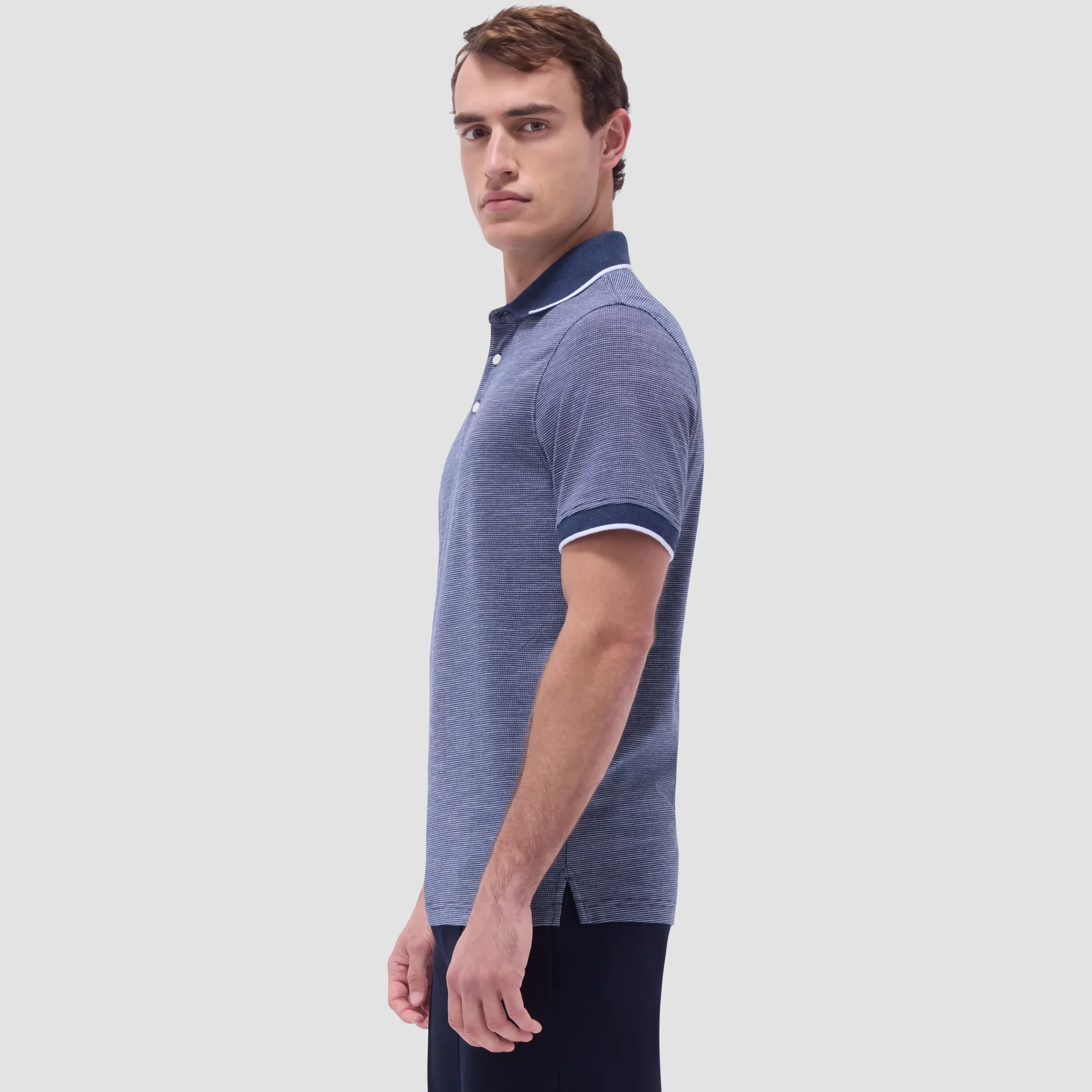 Two-Tone Bird's Eye Polo Shirt