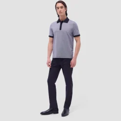 Two-Tone Bird's Eye Polo Shirt