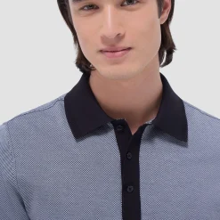 Two-Tone Bird's Eye Polo Shirt
