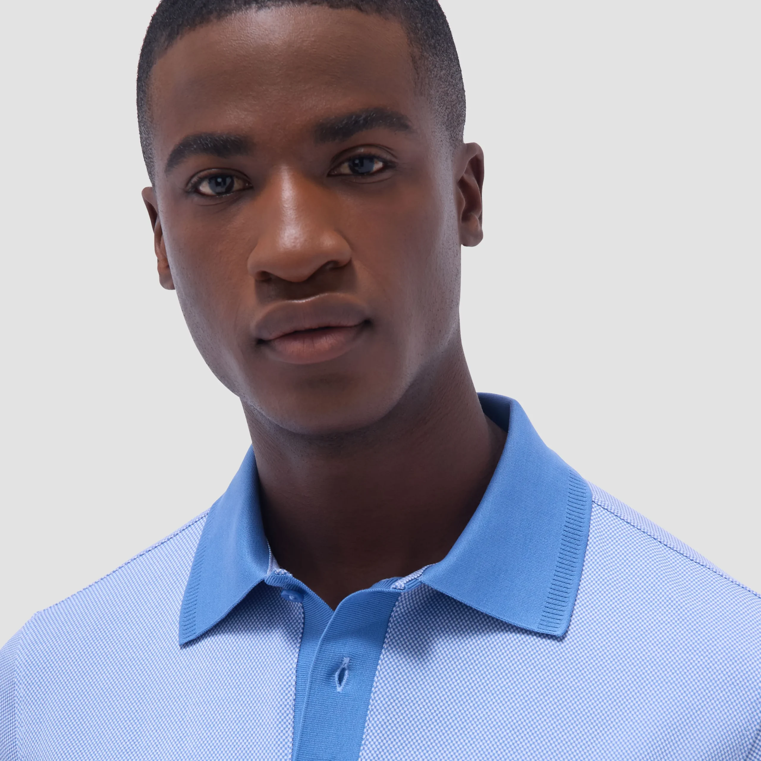 Two-Tone Bird's Eye Polo Shirt