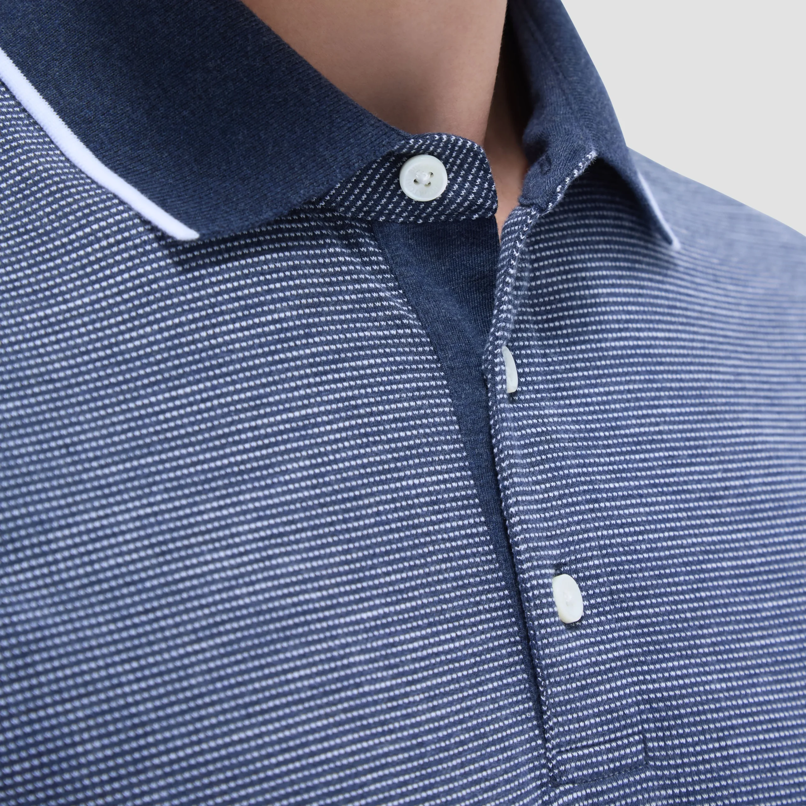 Two-Tone Bird's Eye Polo Shirt