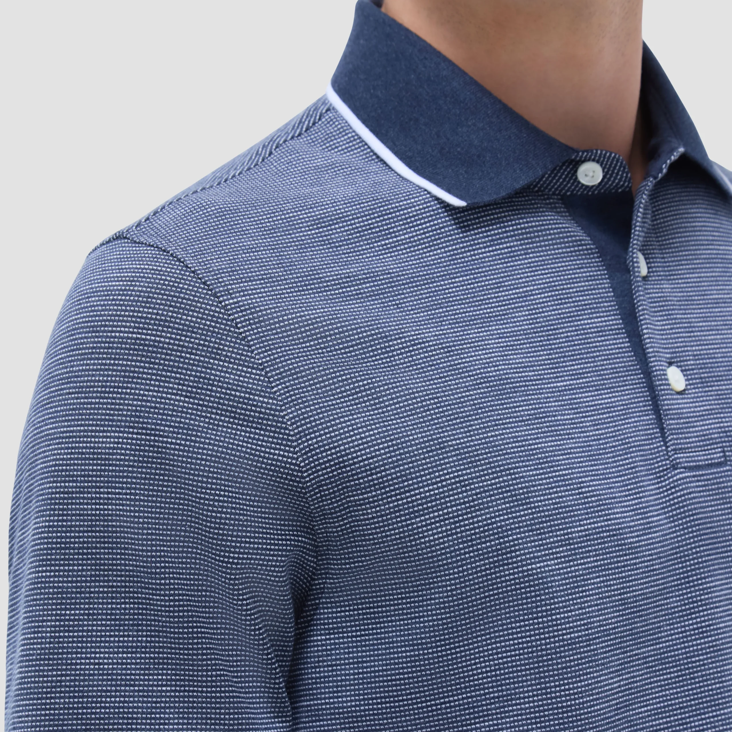 Two-Tone Bird's Eye Polo Shirt