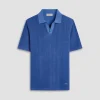 Two-Tone Rib Stitch Short Sleeve Johnny Sweater