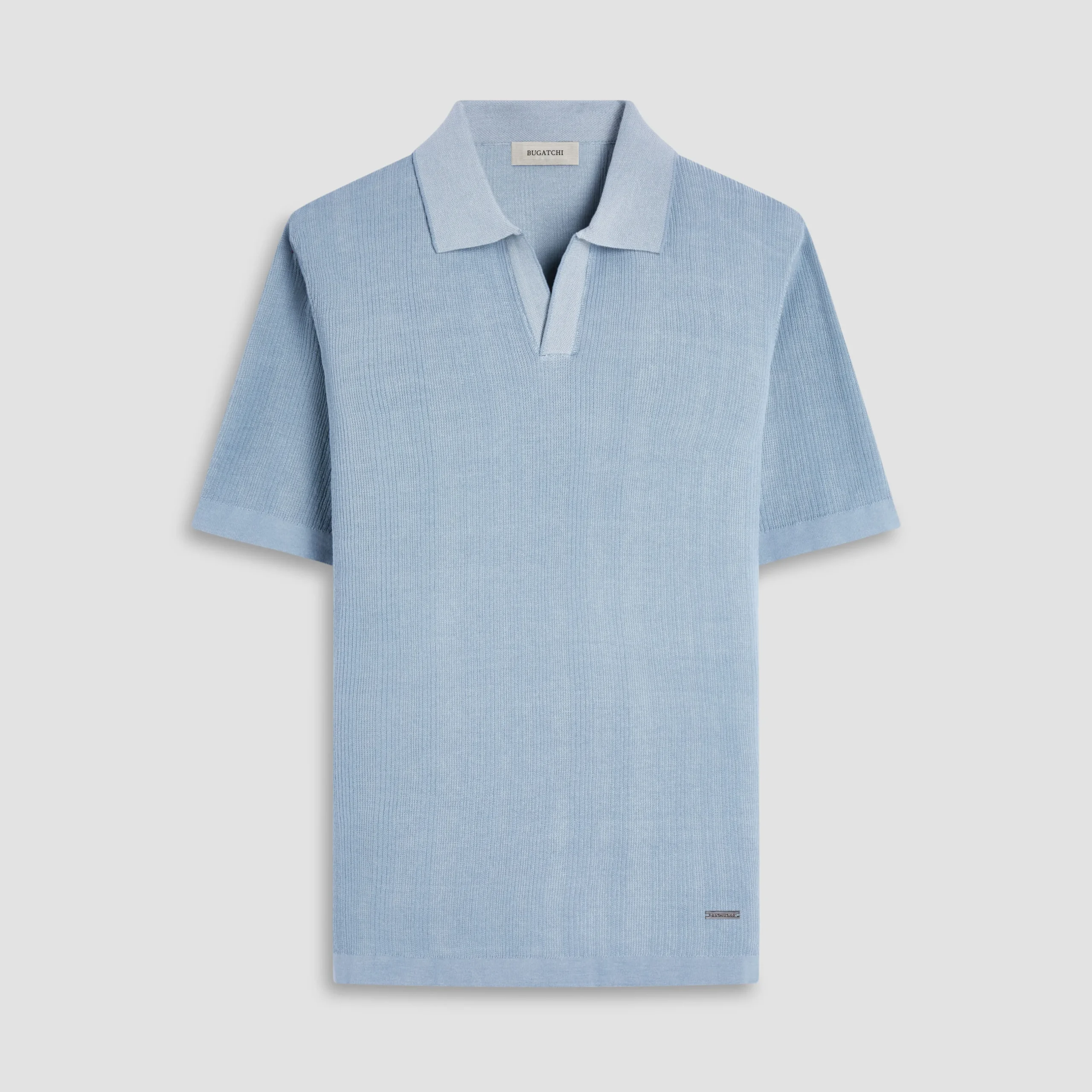 Two-Tone Rib Stitch Short Sleeve Johnny Sweater