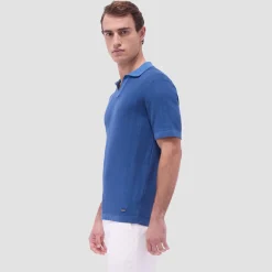 Two-Tone Rib Stitch Short Sleeve Johnny Sweater