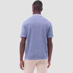 Two-Tone Rib Stitch Short Sleeve Johnny Sweater