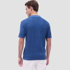 Two-Tone Rib Stitch Short Sleeve Johnny Sweater
