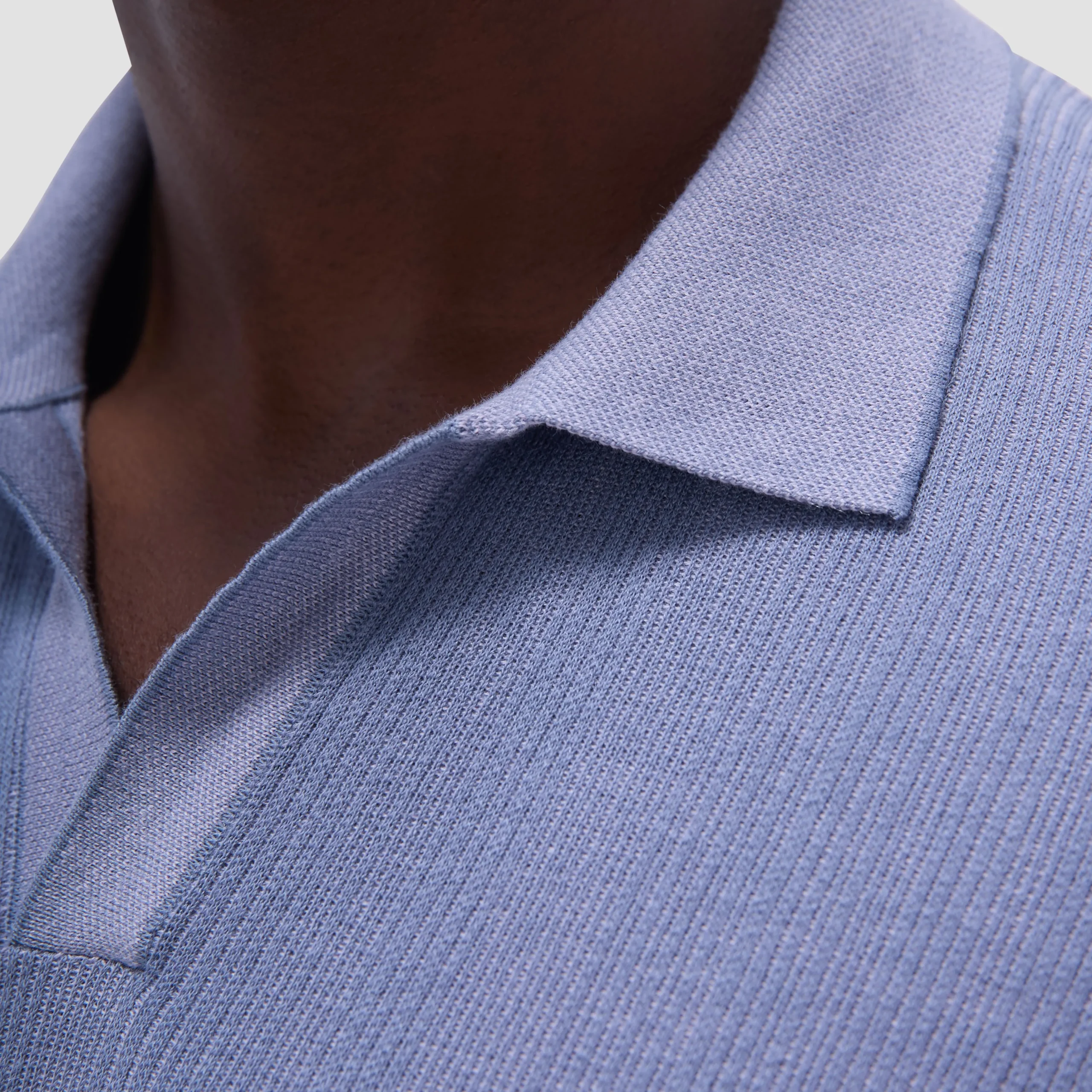 Two-Tone Rib Stitch Short Sleeve Johnny Sweater