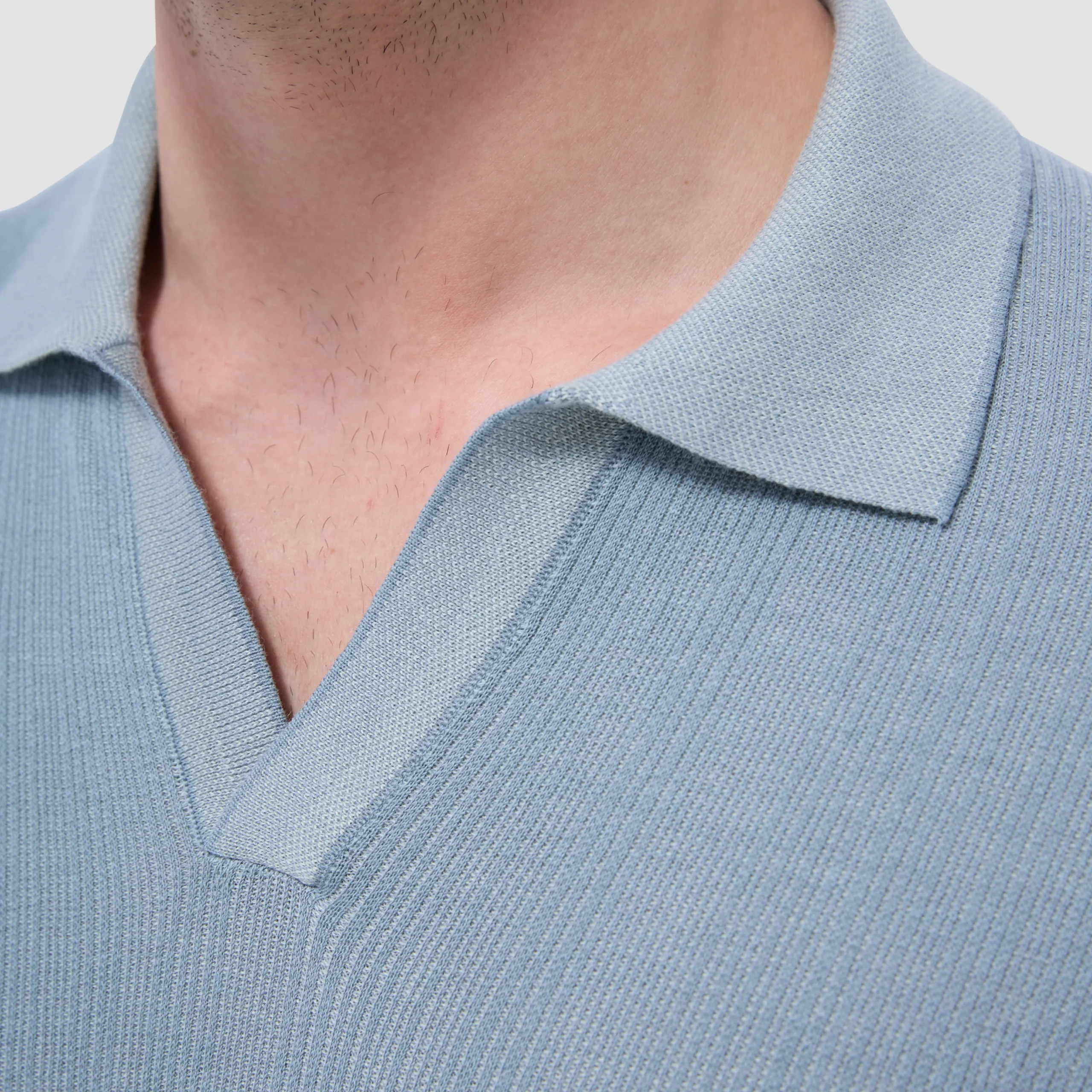Two-Tone Rib Stitch Short Sleeve Johnny Sweater