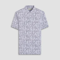 Victor Leaf Print OoohCotton Polo Shirt
