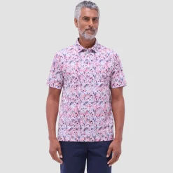 Victor Leaf Print OoohCotton Polo Shirt