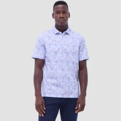 Victor Leaf Print OoohCotton Polo Shirt