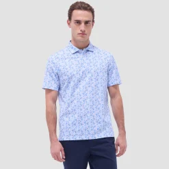 Victor Leaf Print OoohCotton Polo Shirt