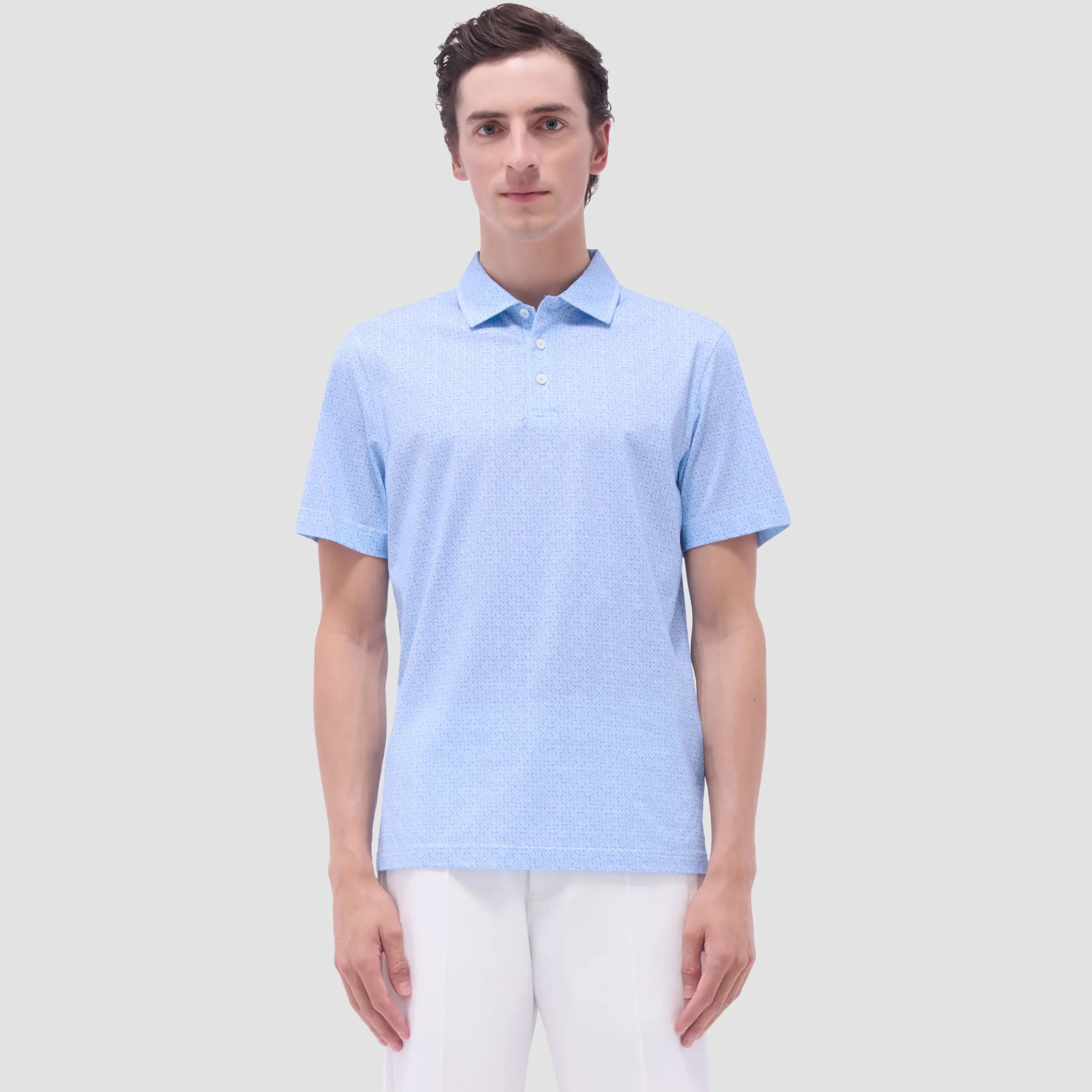 Victor Leaf Print OoohCotton Polo Shirt