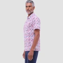 Victor Leaf Print OoohCotton Polo Shirt