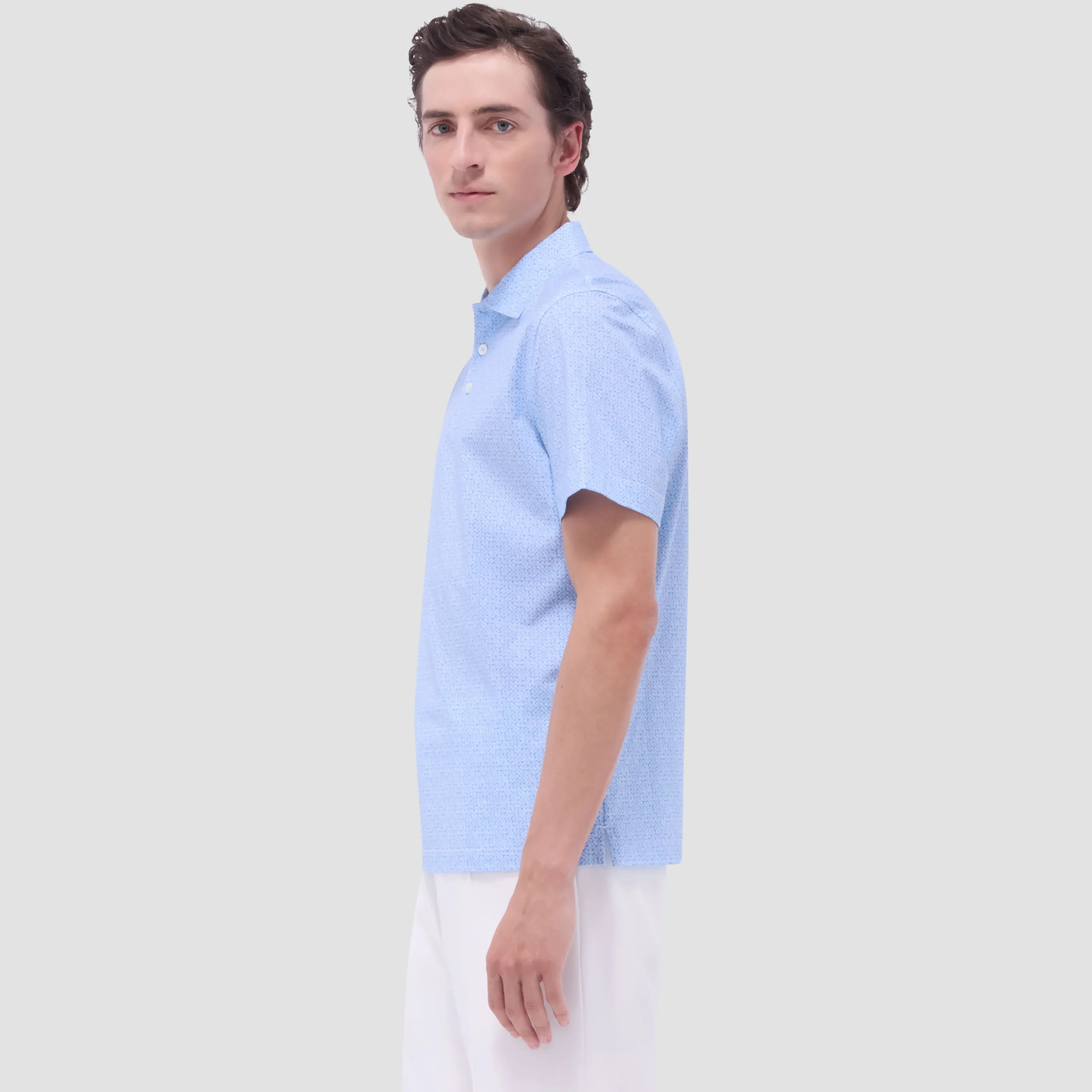 Victor Leaf Print OoohCotton Polo Shirt